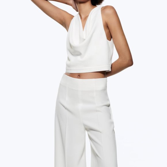 BNWT ZARA High waisted Wide leg culottes - Picture 4 of 8